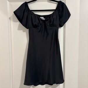 Elegant Black Satin Mini Dress